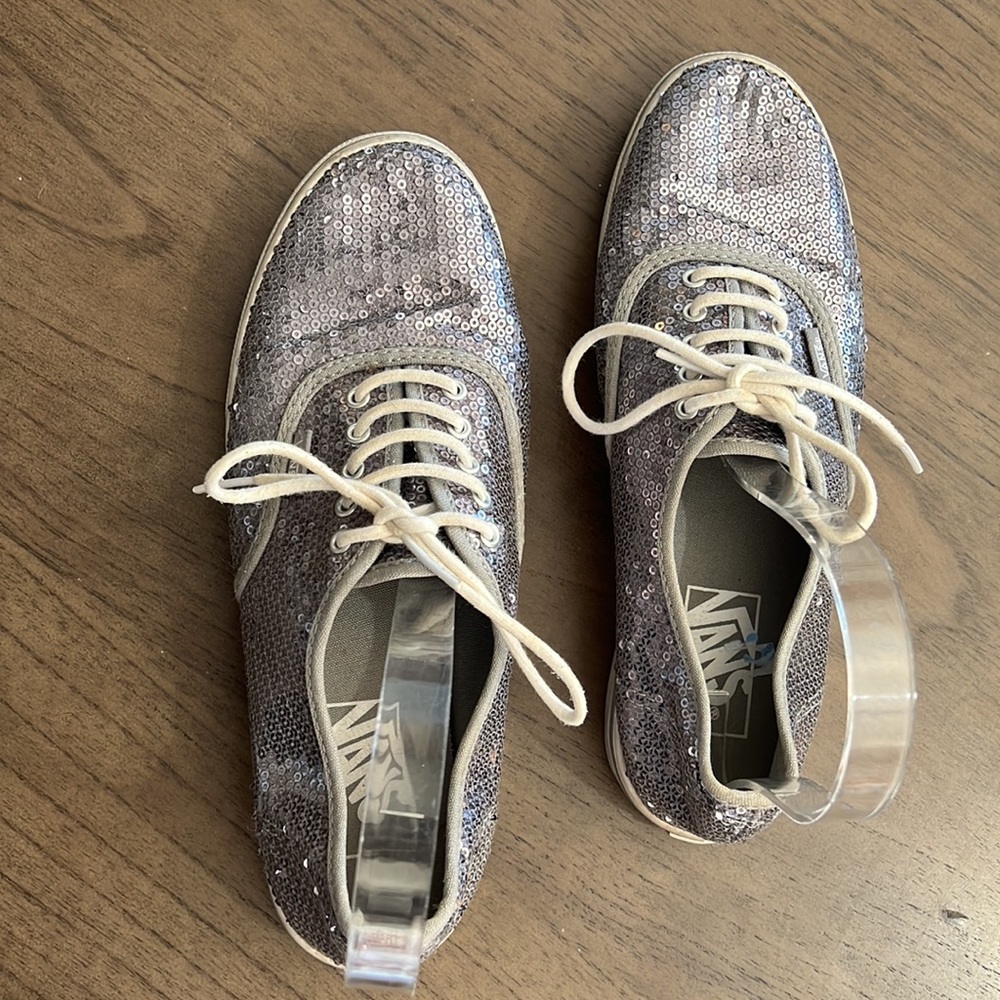- Vans Silver Sequin Sneakers